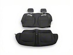 Jeep Licensed by TruShield Custom Fit Neoprene Rear Seat Covers with Jeep Logo; Black (18-26 Jeep Wrangler JL 2-Door)