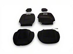 Jeep Licensed by TruShield Custom Fit Neoprene Rear Seat Covers with Jeep Logo; Black (18-26 Jeep Wrangler JL 4-Door, Excluding 4xe)