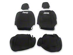 Jeep Licensed by TruShield Neoprene Front and Rear Seat Covers; Black (18-25 Jeep Wrangler JL 2-Door)