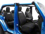 Jeep Licensed by TruShield Neoprene Front and Rear Seat Covers; Black (18-26 Jeep Wrangler JL 4-Door, Excluding 4xe)