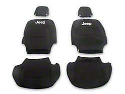 Jeep Licensed by TruShield Neoprene Front and Rear Seat Covers; Black (18-25 Jeep Wrangler JL 4-Door, Excluding 4xe)
