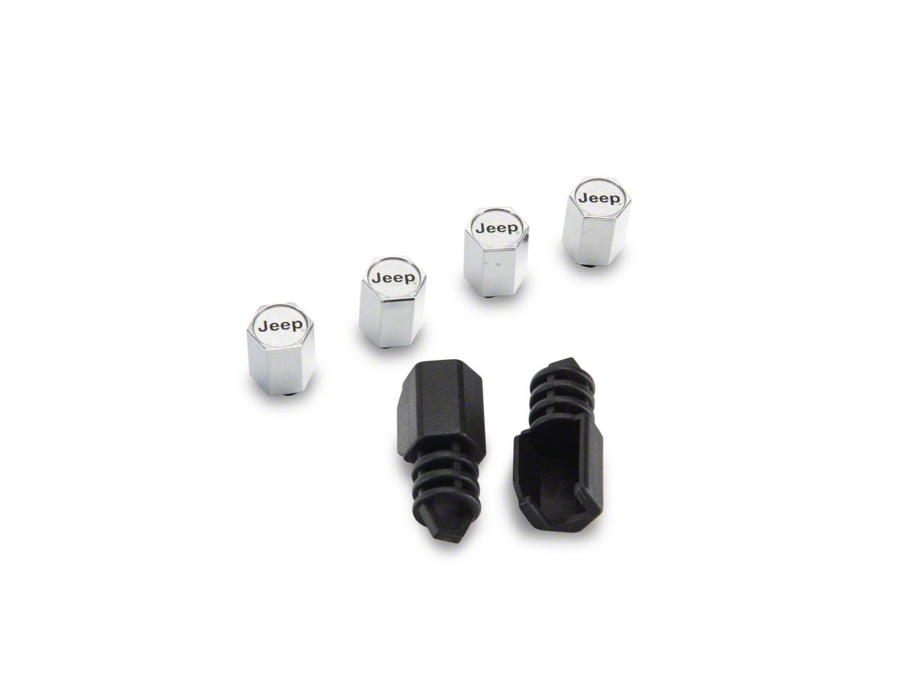 Jeep Wrangler AntiTheft Valve Stem Caps with Jeep Logo (6623 Jeep CJ5