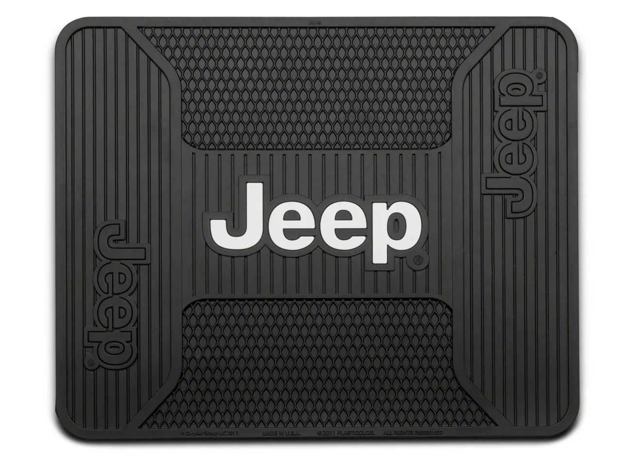 Jeep Wrangler Elite Rear Utility Floor Mat with Jeep Logo; Black (6624 Jeep CJ5, CJ7, Wrangler