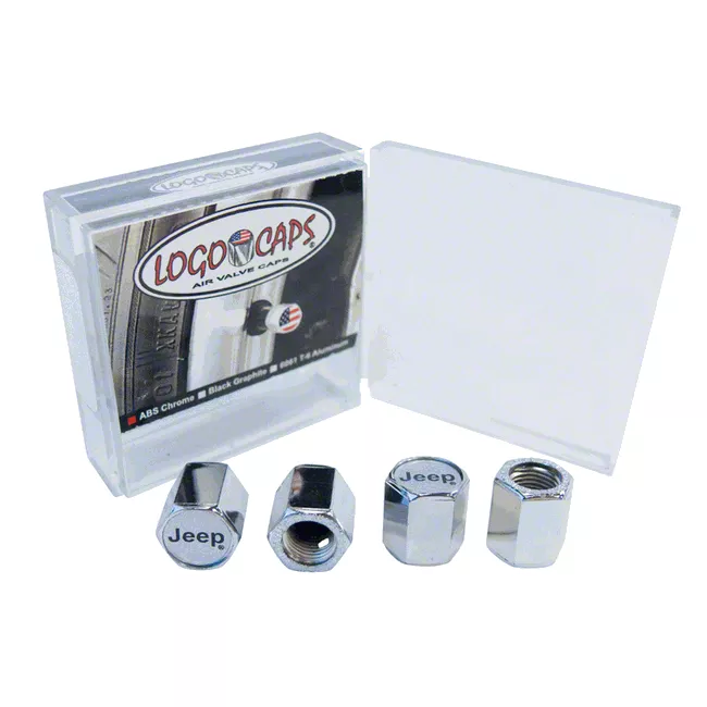 Jeep Wrangler Valve Stem Caps with Jeep Logo (Universal; Some