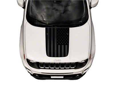 American Flag Hood Graphic; Black (15-23 Jeep Renegade BU)