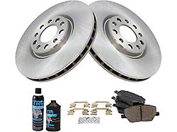 Ceramic 5-Lug Brake Rotor, Pad, Brake Fluid and Cleaner Kit; Front (15-23 Jeep Renegade BU)