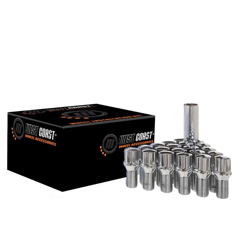 Jeep Renegade Chrome Conical Spline Lug Bolts; M12x1.25; Set of 20 (15