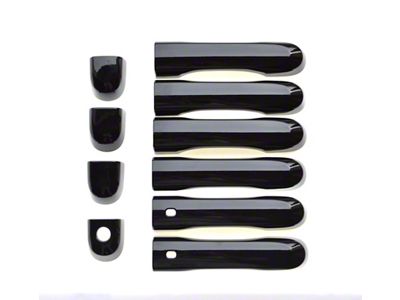 Chrome Delete Door Handle Covers; Gloss Black (15-23 Jeep Renegade BU)