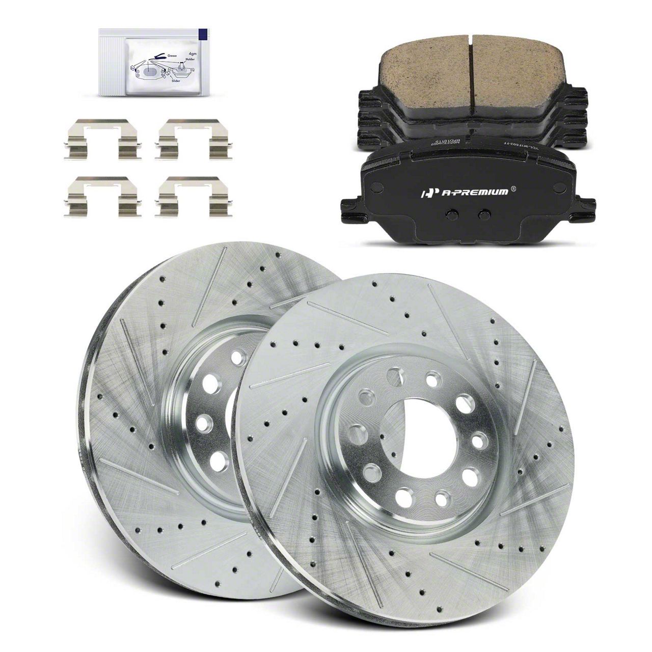 Jeep Renegade Drilled and Slotted Brake Rotor and Pad Kit; Front (1523