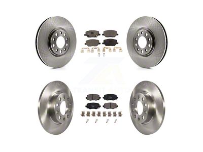 Vented Brake Rotor and Ceramic Pad Kit; Front and Rear (15-23 Jeep Renegade BU)