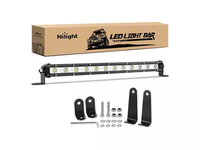 13-Inch Ultra-Slim Single Row LED Light Bar; Flood Beam (Universal; Some Adaptation May Be Required)