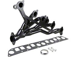 1.50-Inch Shorty Header; Black (91-99 4.0L Jeep Wrangler YJ & TJ)