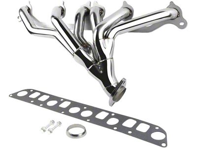 1.50-Inch Shorty Header; Polished (91-99 4.0L Jeep Wrangler YJ & TJ)