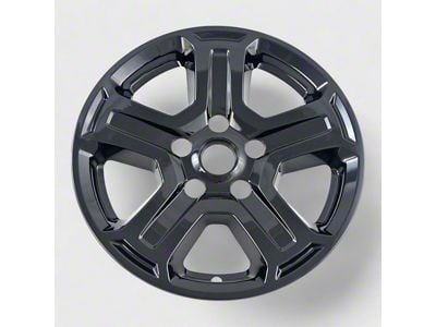 17-Inch Chrome Delete Wheel Skins; Gloss Black (18-23 Jeep Wrangler JL)