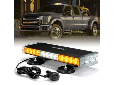 18-Inch Rooftop Mini Light Bar with Magnetic Mount; White and Amber (Universal; Some Adaptation May Be Required)