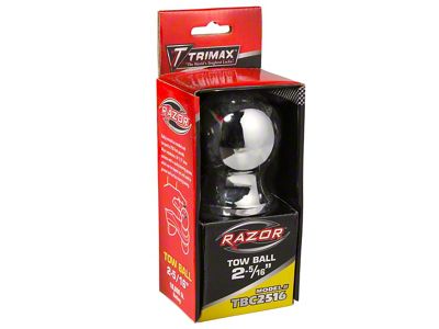 2-5/16-Inch Single Tow Ball; Chrome Plated Steel