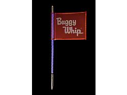 2-Foot Bright Blue LED Whip with 10-Inch x 12-Inch Red Buggy Whip Flag; Quick Release Base (Universal; Some Adaptation May Be Required)