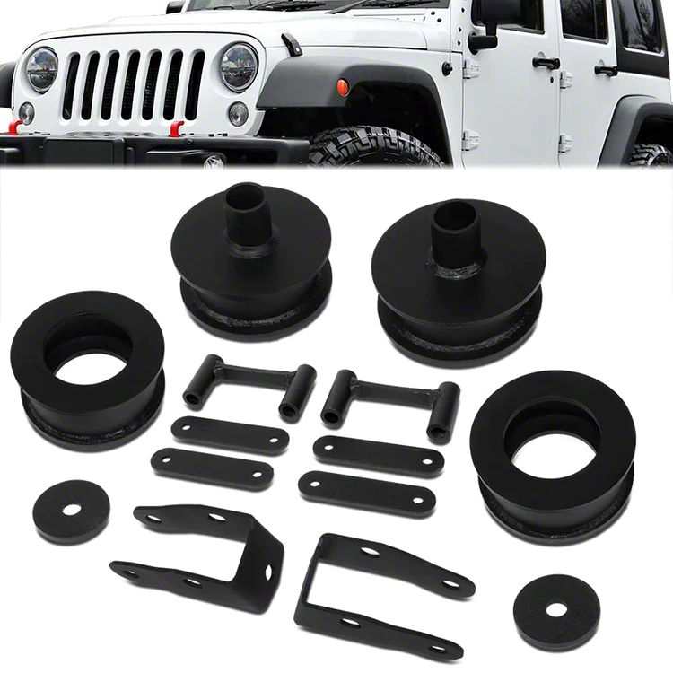 Jeep Wrangler 2Inch Leveling Kit with Shock Extenders (0718 Jeep Wrangler JK) Free Shipping