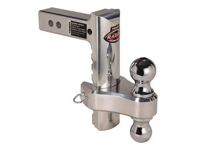 2-Inch Receiver Aluminum Adjustable Dual Ball Mount with 2-Inch Ball and 2-5/16-Inch Ball; 8-Inch Drop and 8-Inch Rise (Universal; Some Adaptation May Be Required)