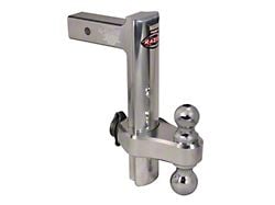 2-Inch Receiver Aluminum Adjustable Dual Ball Mount with Locking 2-Inch Ball and 2-5/16-Inch Ball; 12-Inch Drop and 12-Inch Rise (Universal; Some Adaptation May Be Required)