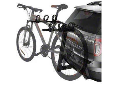 2-Inch Receiver Hitch Mounted 35-Degree Tilt Bike Rack; 3-Bike; Black (Universal; Some Adaptation May Be Required)