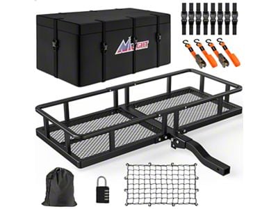 2-Inch Receiver Hitch Mounted Cargo Carrier Kit; 60-Inch x 24-Inch