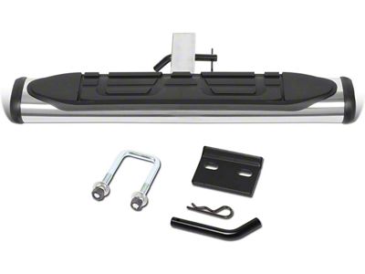 2-Inch Receiver Hitch Oval Step; Silver (Universal; Some Adaptation May Be Required)