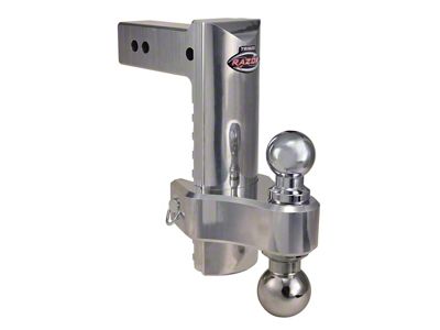 2.50-Inch Receiver HD Aluminum Adjustable Dual Ball Mount with 2-Inch Ball and 2-5/16-Inch Ball; 10-Inch Drop and 10-Inch Rise (Universal; Some Adaptation May Be Required)