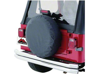 27 to 29-Inch Spare Tire Cover; Black (66-18 Jeep CJ5, CJ7, Wrangler YJ, TJ & JK)