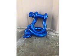 3/4-Inch D-Ring Shackles; Hydro Blue 