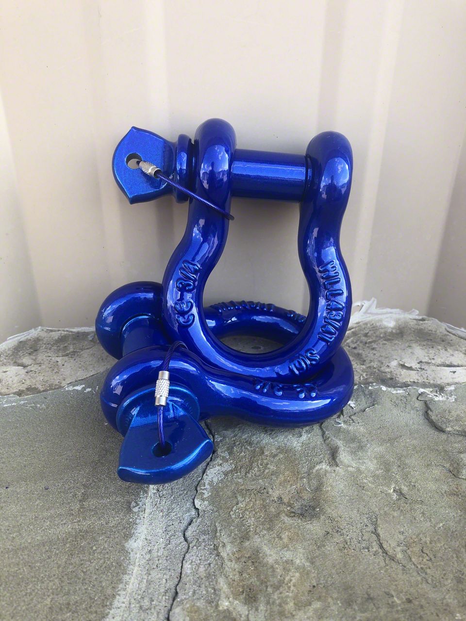 RedRock Jeep Wrangler 3/4-Inch D-Ring Shackles; Hydro Blue