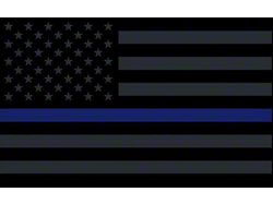 3-Foot x 5-Foot USA Flag; Black with Blue Stripe