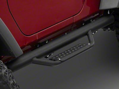 3-Inch Nerf Drop Side Step Bars; Black (07-18 Jeep Wrangler JK 2-Door)
