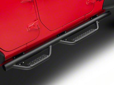 3-Inch Nerf Drop Side Step Bars; Black (18-25 Jeep Wrangler JL 4-Door)
