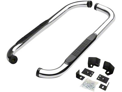 3-Inch Round Nerf Side Step Bars; Stainless Steel (87-06 Jeep Wrangler YJ & TJ, Excluding Unlimited)