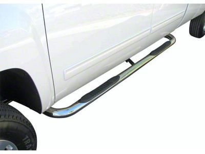 3-Inch Round Side Step Bars; Stainless Steel (18-25 Jeep Wrangler JL 4-Door)