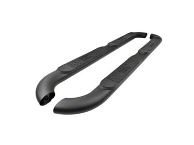 Platinum 4-Inch Oval Side Step Bars; Black (18-25 Jeep Wrangler JL 4-Door)