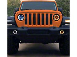 Quake LED Tempest 4-Inch Fog Lights with White DRL Halo and Amber Turn Signal (18-24 Jeep Wrangler JL)