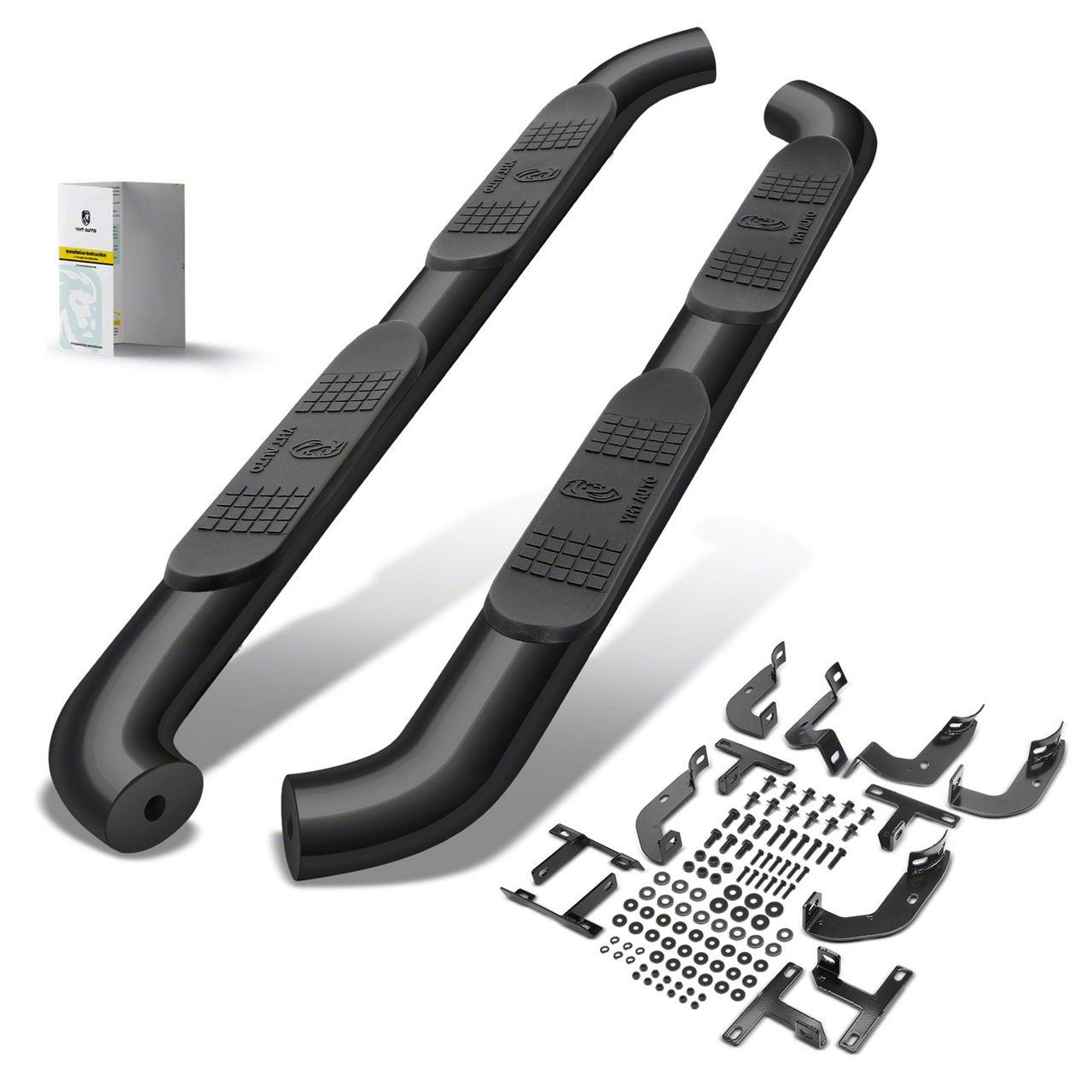 STEPCHILD×BENT L Jeep Wrangler 4-Inch Oval Bent Side Step Bars; Black (18-25