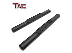 4-Inch Oval Side Step Bars; Fine Textured Black (18-25 Jeep Wrangler JL 2-Door)