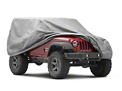 4-Layer Breathable Full Car Cover; Gray (07-25 Jeep Wrangler JK & JL 2-Door)