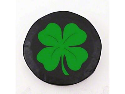 4-Leaf Clover Spare Tire Cover with Camera Port; Black (18-25 Jeep Wrangler JL)