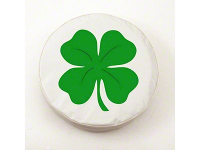 4-Leaf Clover Spare Tire Cover; White (66-18 Jeep CJ5, CJ7, Wrangler YJ, TJ & JK)