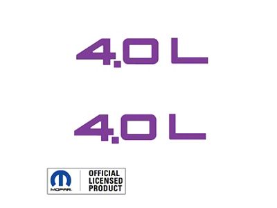 4.0L Side Logo; Purple (97-06 Jeep Wrangler TJ)