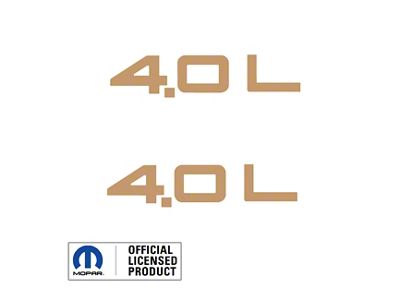 4.0L Side Logo; Tan/Beige (97-06 Jeep Wrangler TJ)