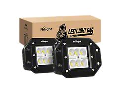 4.80-Inch White LED Flush Mount Lights; Flood Beam (Universal; Some Adaptation May Be Required)