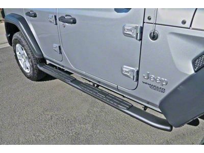 4X Series 4-Inch Oval Side Step Bars; Black (18-25 Jeep Wrangler JL 4-Door)