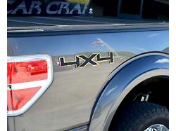 4x4 Black ABS Emblems with Polished Trim (Universal; Some Adaptation May Be Required)