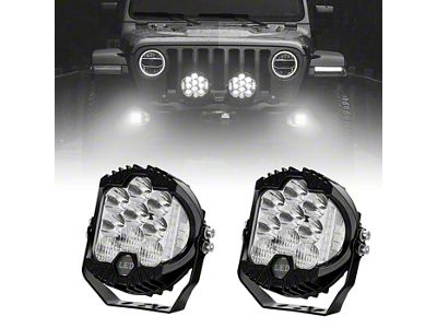 5-Inch Round LED Lights; White; Spot Beam (Universal; Some Adaptation May Be Required)