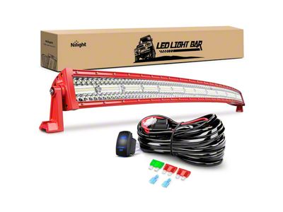 50-Inch Triple Row LED Light Bar with Red Shell; Flood/Spot Combo (Universal; Some Adaptation May Be Required)